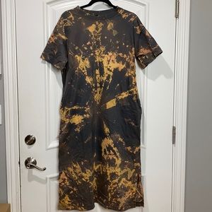 One of a kind custom SWO tie dyed T-Shirt Dress floating boho bohemian super big